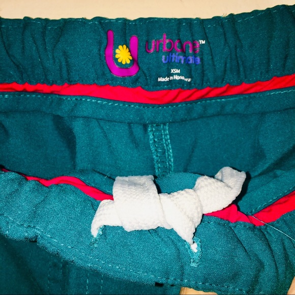 URBANE Ultimate Scrub Pants Teal XSM Elastic & Tie - Picture 8 of 8
